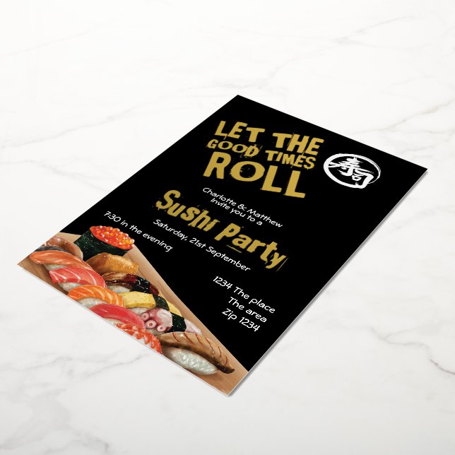 Sushi Party Ließ die Rolle der guten Zeiten japani Folieneinladung (Gedreht)