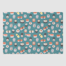 Sushi Pattern Aquamarin Green Seidenpapier