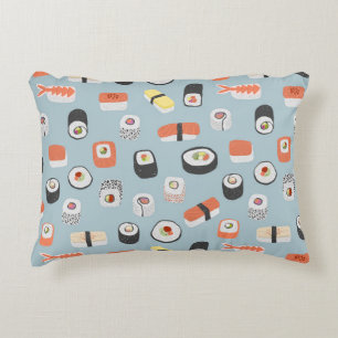 Sushi Pattern Blue Dekokissen