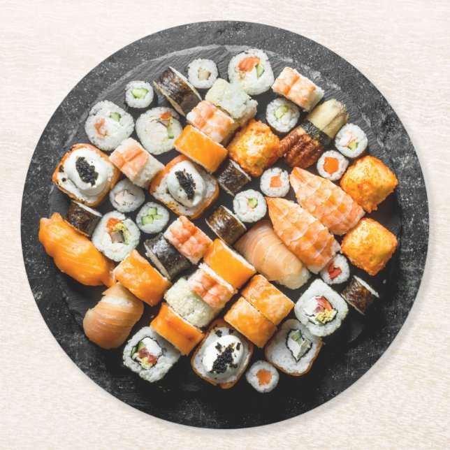 Sushi Platter Paper Untersetzer (Vorderseite)