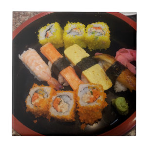 Sushi Raw Food Japanisches Essen Köstlich Serviere Fliese