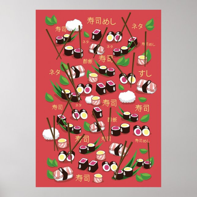 Sushi Red Poster (Vorne)