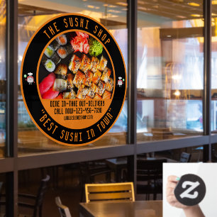 Sushi Restaurant Große Front individuell anpassen Fensteraufkleber