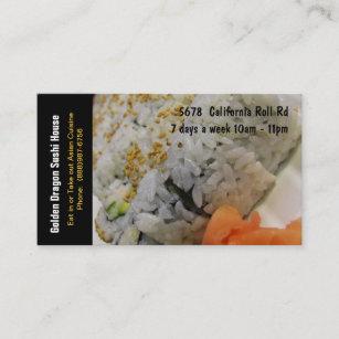 Sushi-Restaurant Kalifornien Rolls Visitenkarte