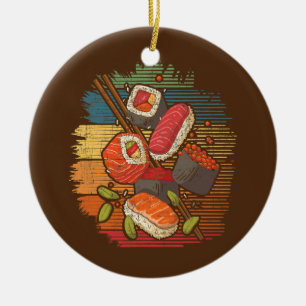 Sushi Retro Art Japan Küche Keramik Ornament