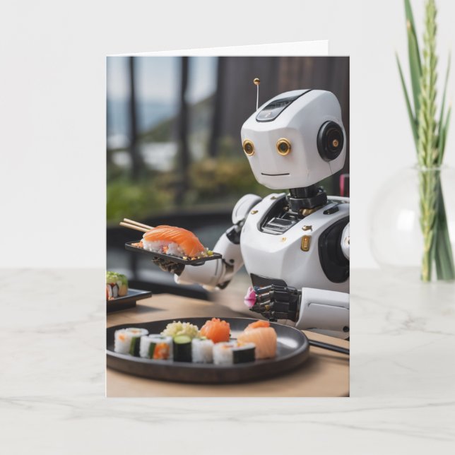 Sushi-Roboter Karte (Vorderseite)