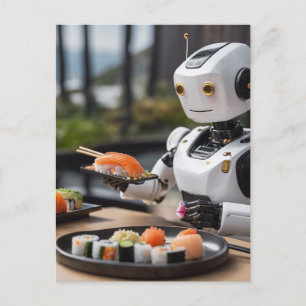 Sushi-Roboter Postkarte