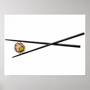 Sushi Roll & Chopsticks - Maßgeschneiderte Vorlage Poster