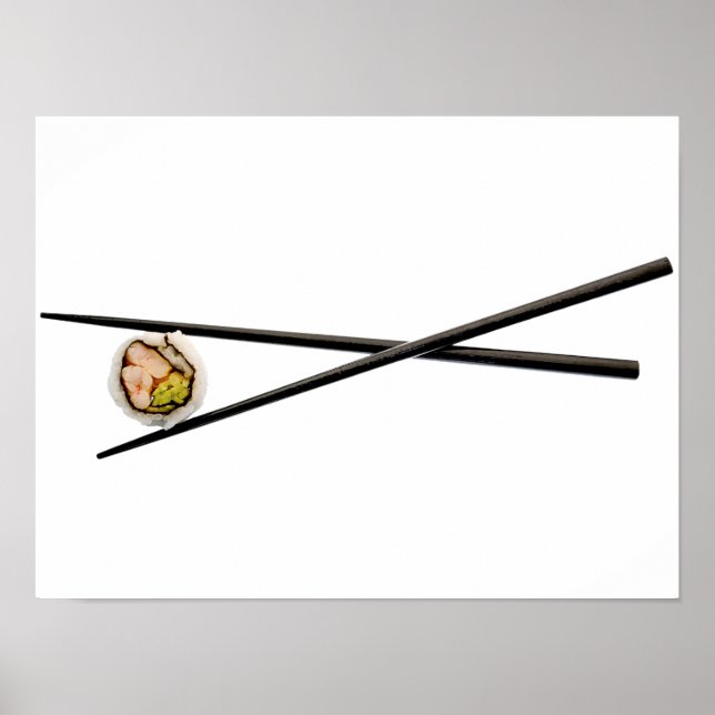 Sushi Roll & Chopsticks - Maßgeschneiderte Vorlage Poster (Vorne)