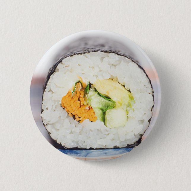 Sushi roll Fisch und Reis Button (Vorderseite)
