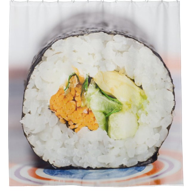 Sushi roll Fisch und Reis Duschvorhang (Vorderseite)