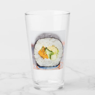 Sushi roll Fisch und Reis Glas