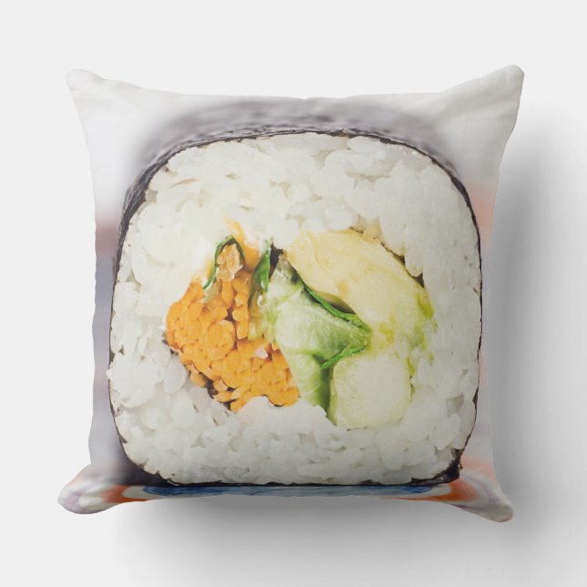 Sushi roll Fisch und Reis Kissen (Vorderseite)