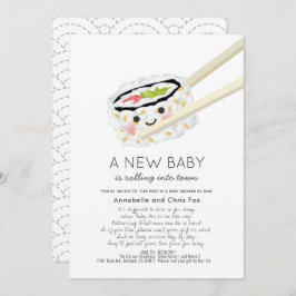 Sushi Roll Kawaii Baby Shower by Mail Einladung
