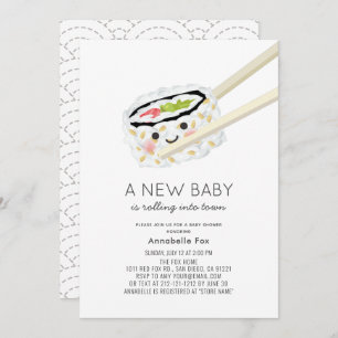 Sushi Roll Kawaii Baby Shower Einladung
