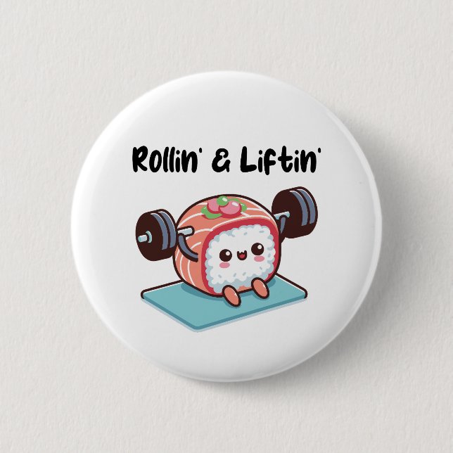 Sushi Roll Lifting Weights Button (Vorderseite)
