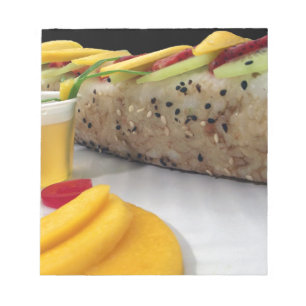 Sushi Roll Sushi Mango Rice Japanisch Essen asiati Notizblock