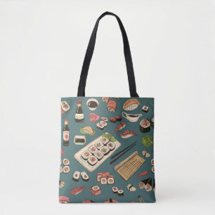 Sushi-Rollen: Farbige nahtlose Vintage.