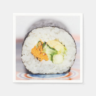 Sushi rollen Fische und Reis Serviette