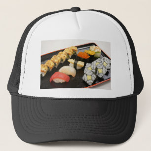 Sushi-Rollen Sesam Ingwer Wasabi Japan Küche Truckerkappe