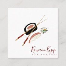 Sushi Rolls Chopstick Burgandy Restaurant Logo