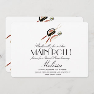 Sushi Rolls Chopsticks Japan Saki Brautparty Einladung