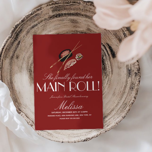 Sushi Rolls Chopsticks Japan Saki Bridal Shower Einladung (Von Creator hochgeladen)