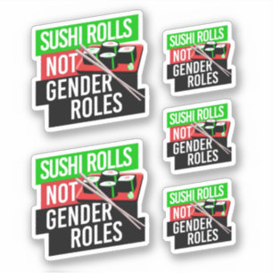 Sushi Rolls not Gender Roles Aufkleber