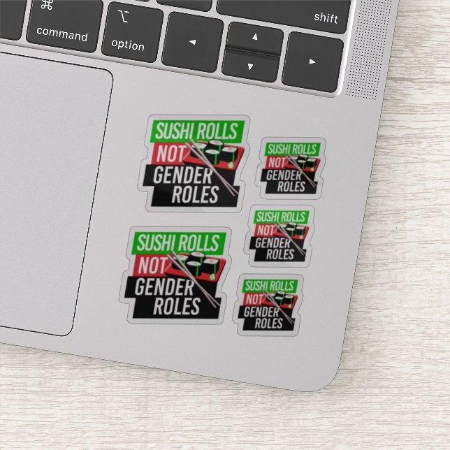 Sushi Rolls not Gender Roles Aufkleber (Detail)