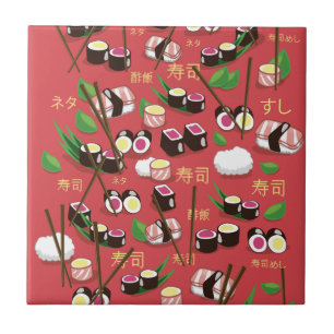 Sushi Rot Fliese