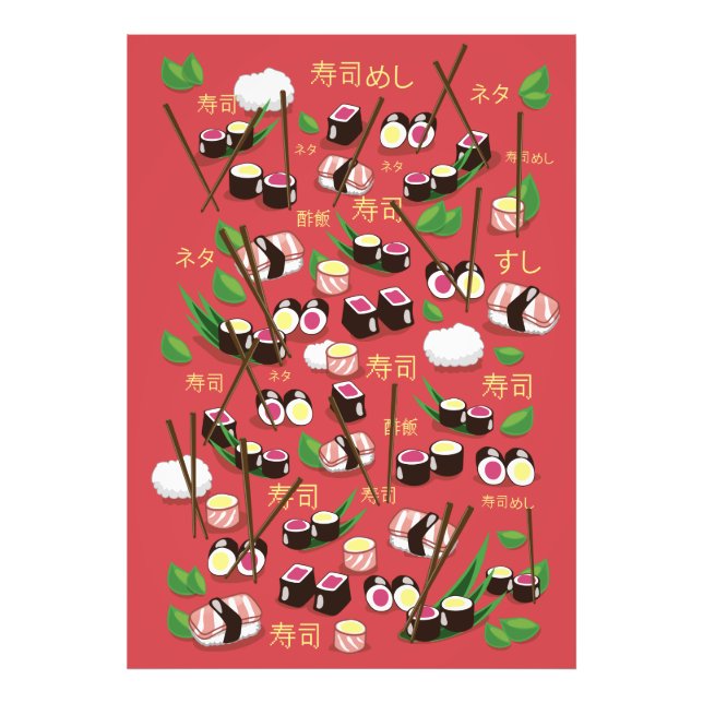 Sushi Rot Fotodruck (Vorne)
