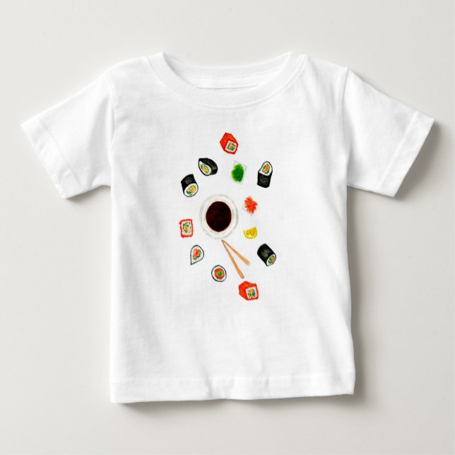 Sushi-SetWatercolor Baby T-shirt (Vorderseite)