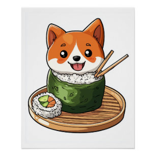 Sushi Shiba � Lustiger Food Hund Poster