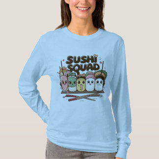 Sushi Squad Cartoon Characters T - Shirt