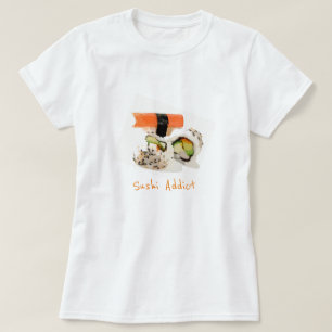 Sushi-süchtig Slogan niedlich japanisch Essen T-Shirt