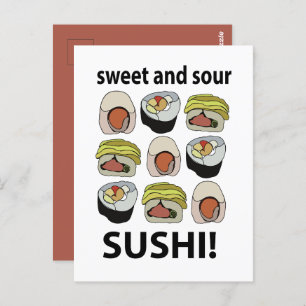 Sushi Sweet und Sour Sushi Postkarte