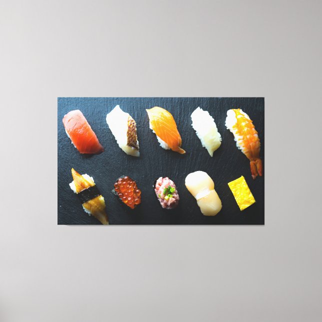 Sushi Symphony on Slate - Canvas Art Leinwanddruck (Vorderseite)