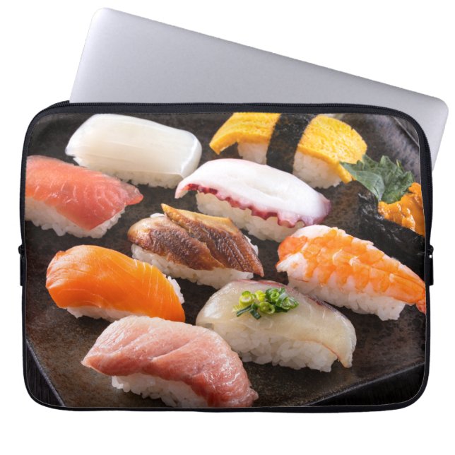 Sushi Symphony – Vibrant Nigiri Art Laptop Sleeve (Vorderseite)