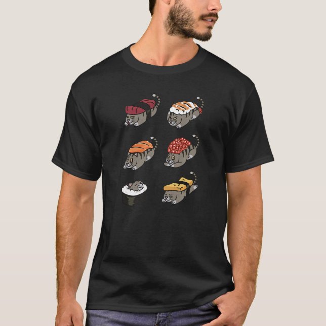 Sushi Tabby Cat Pet T-Shirt (Vorderseite)