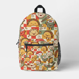 Sushi-Taco-Pizza-Muster-Rucksack Bedruckter Rucksack