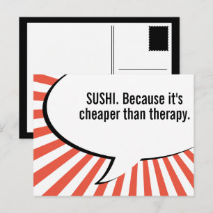 Sushi teilen postkarte