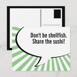 Sushi teilen postkarte