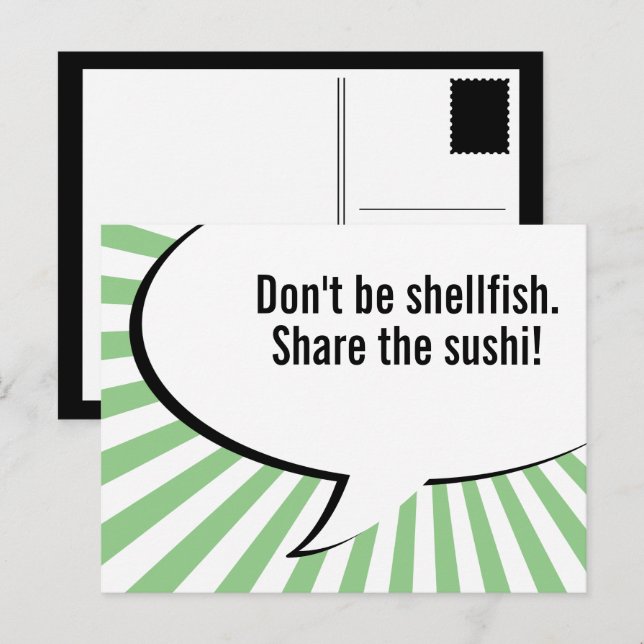 Sushi teilen postkarte (Vorne/Hinten)