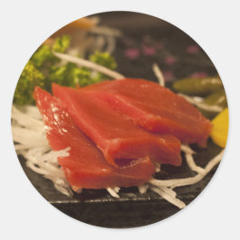 Sushi Thunfisch Party Time Fish Food Runder Aufkleber