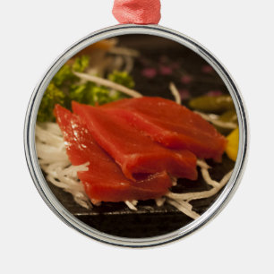 Sushi Thunfisch Thunfisch Party Zeit Fisch Essen Silbernes Ornament