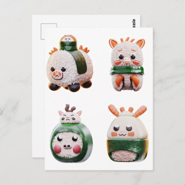 Sushi-Tier, Postkreuz Postkarte (Vorne/Hinten)