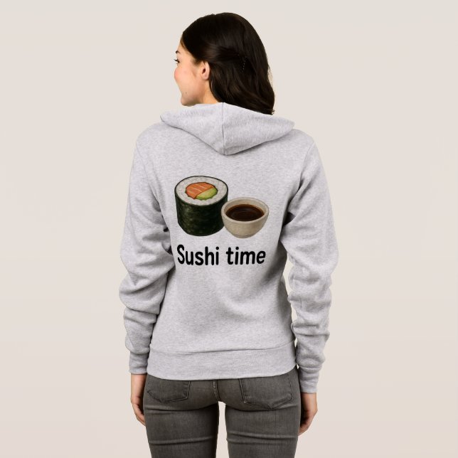 Sushi Time Sticker - Realistisches Sushi mit Soy Hoodie (Schwarz voll)