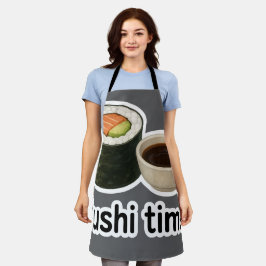 Sushi Time Sticker - Realistisches Sushi mit Soy Schürze