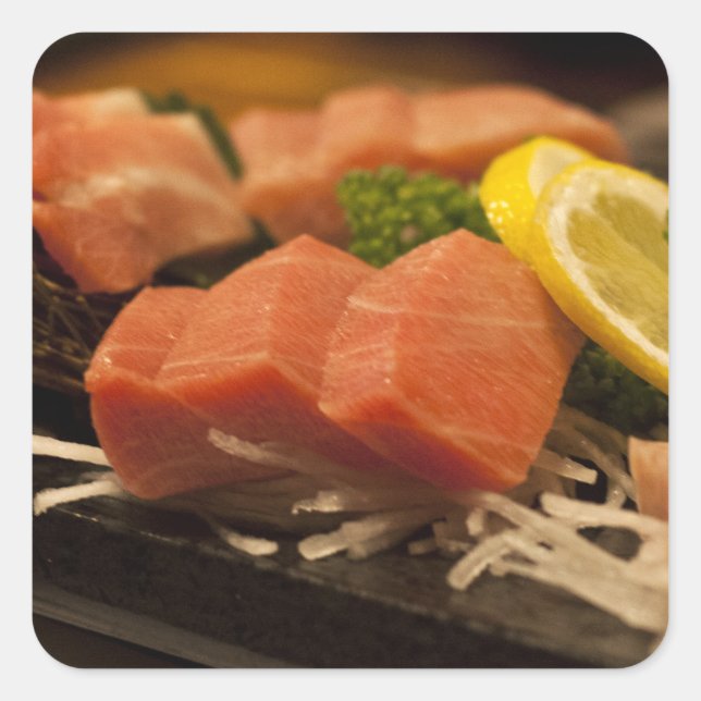 Sushi Time Thunfisch Party Fisch Quadratischer Aufkleber (Vorderseite)