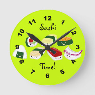 Sushi Time! Wall-Uhr Runde Wanduhr